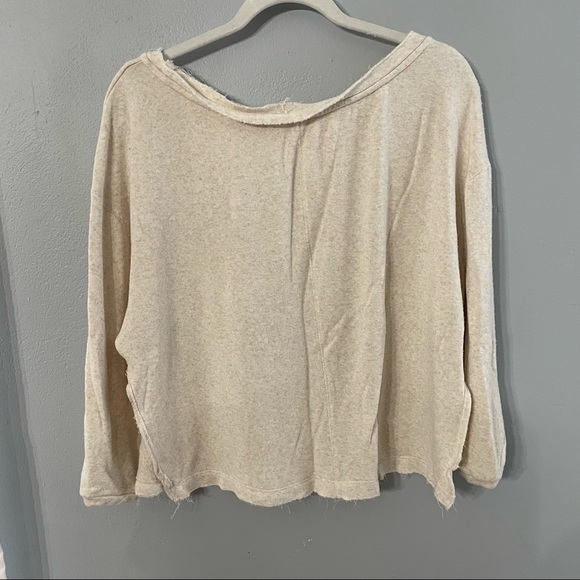 Free People Oatmeal wide neck Terry split side sweater - Picture 8 of 8